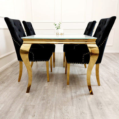 BENTLEY VELVET GOLD DINING CHAIR