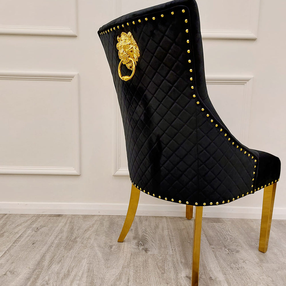 BENTLEY VELVET GOLD DINING CHAIR