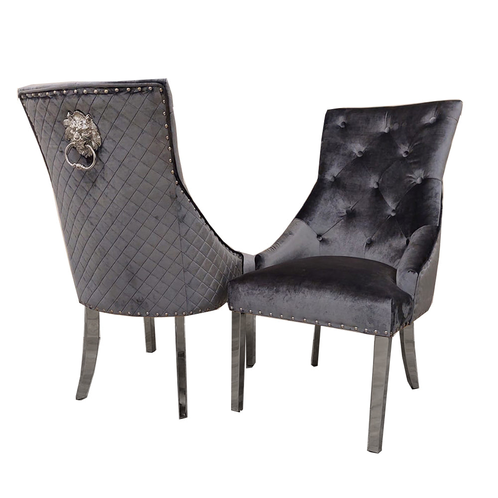 BENTLEY VELVET CHROME DINING CHAIR