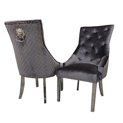 BENTLEY VELVET CHROME DINING CHAIR