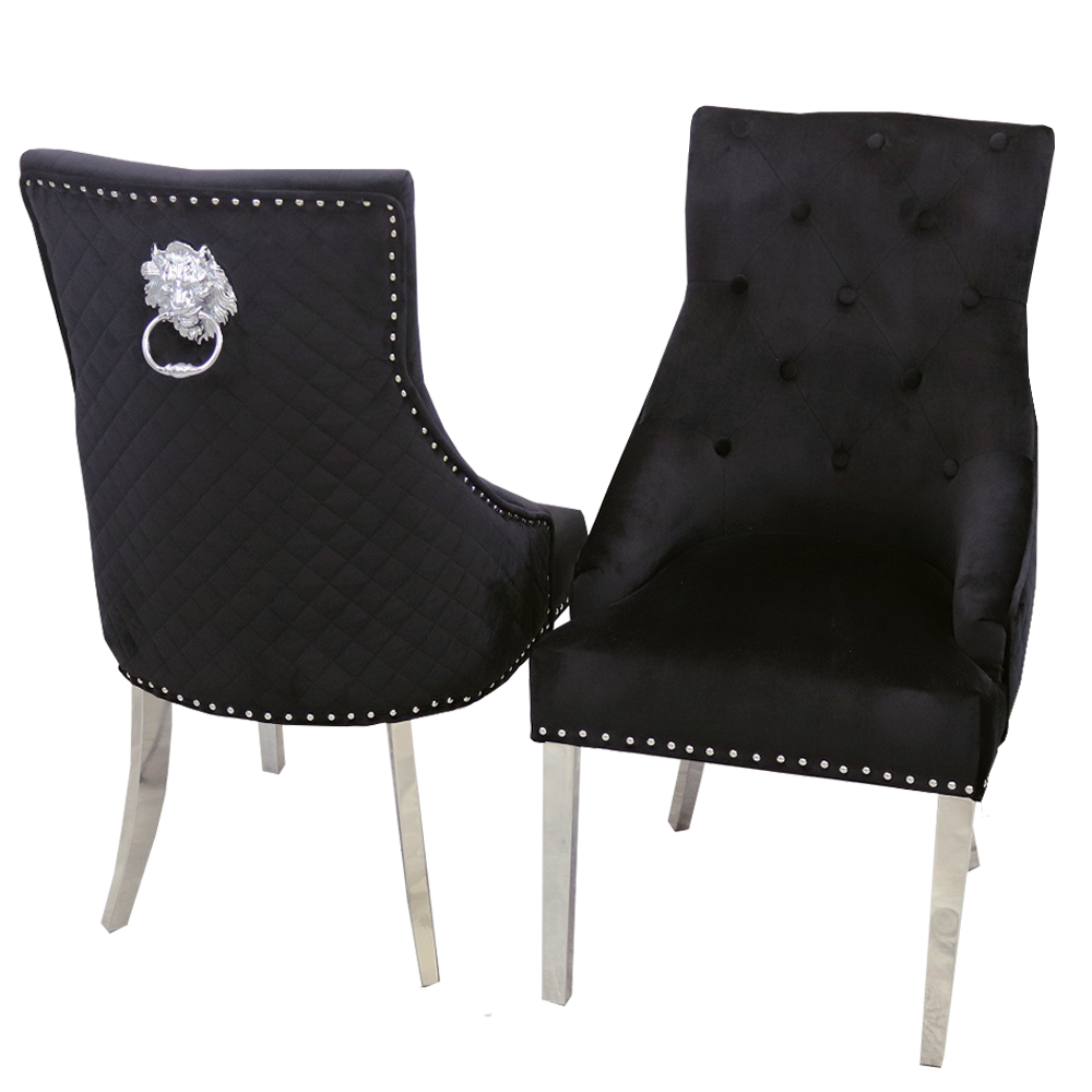 BENTLEY VELVET CHROME DINING CHAIR