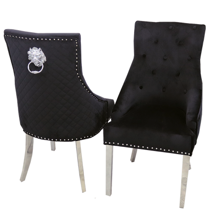 BENTLEY VELVET CHROME DINING CHAIR