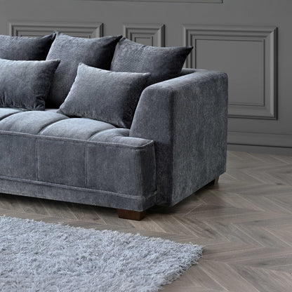 Aluxo Gramercy Sofa Range in Steel Velvet