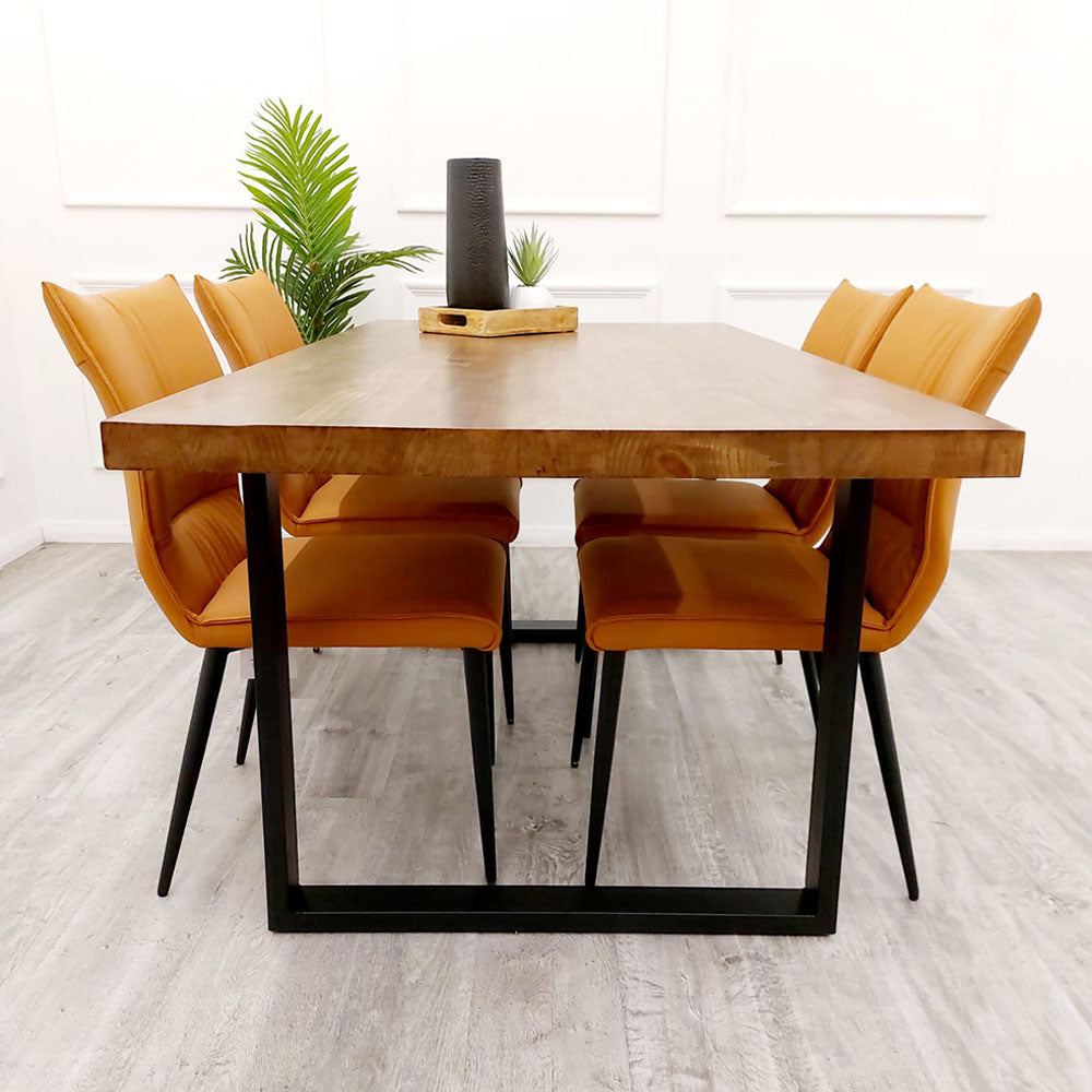 FREYA 1,8 DINING TABLE WITH 4 FLORA TAN CHAIRS