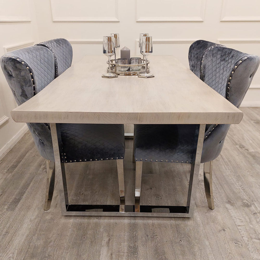 Freya 1.8 Dining Table with Chrome Metal Legs