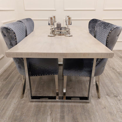 Freya 1.8 Dining Table with Chrome Metal Legs