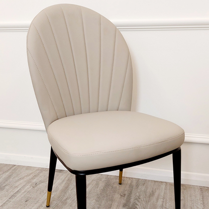 ETTA BEIGE LEATHER DINING CHAIR