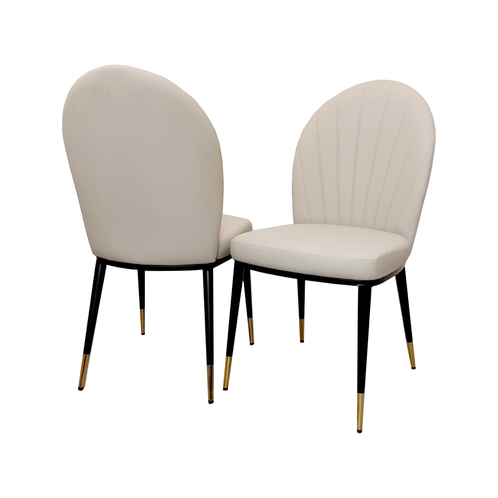 ETTA BEIGE LEATHER DINING CHAIR