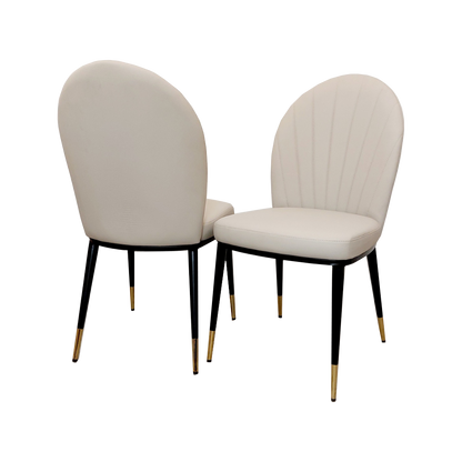 ETTA BEIGE LEATHER DINING CHAIR