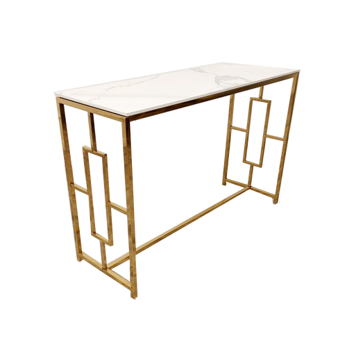 Geo Gold Console Table