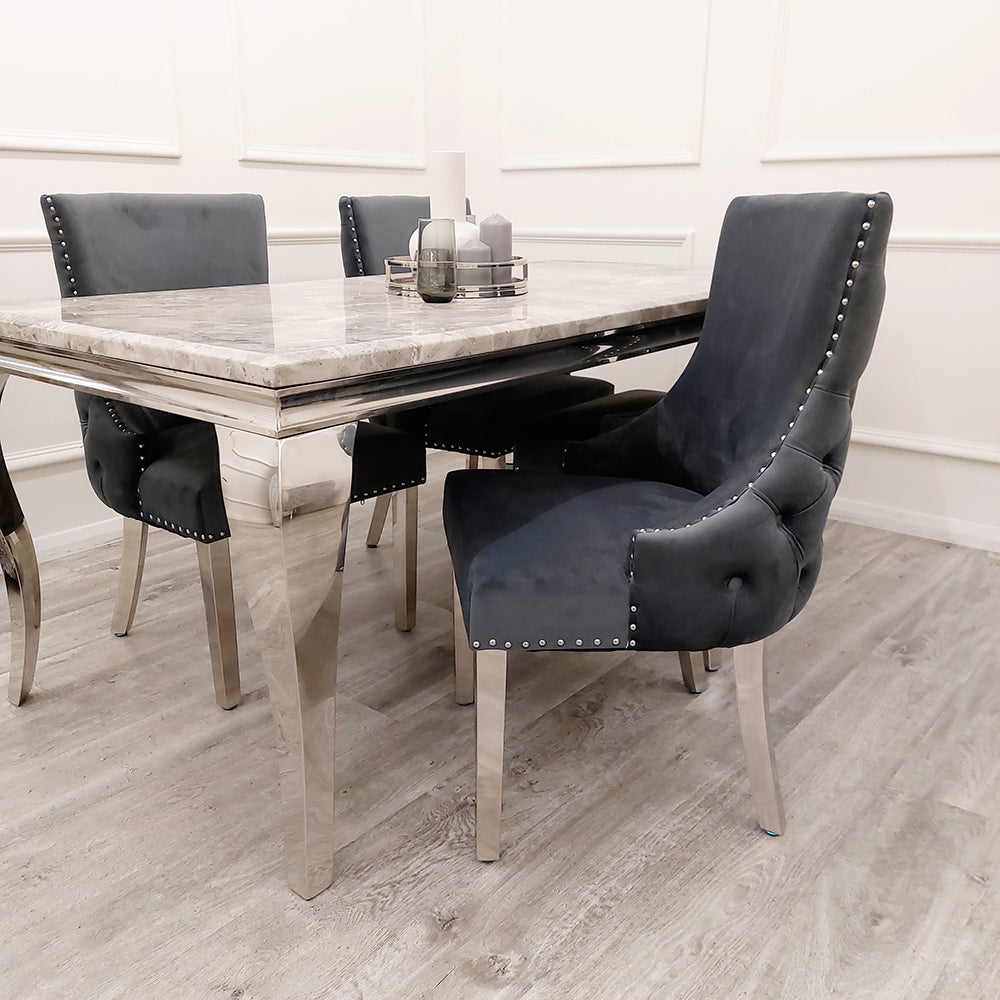 KENSINGTON DINING CHAIR WITH CHROME LEGS