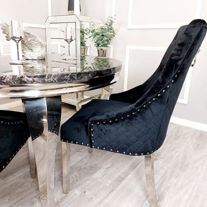 BENTLEY VELVET CHROME DINING CHAIR