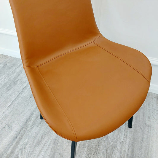 REMUS TAN LEATHER DINING CHAIR