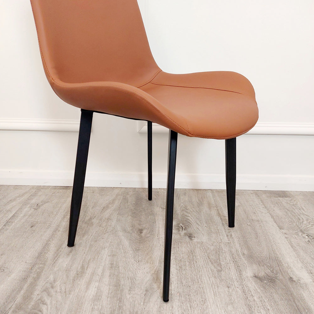 REMUS TAN LEATHER DINING CHAIR