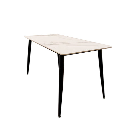 TITUS 1.4 BLACK DINING TABLE WITH POLAR WHITE SINTERED STONE TOP