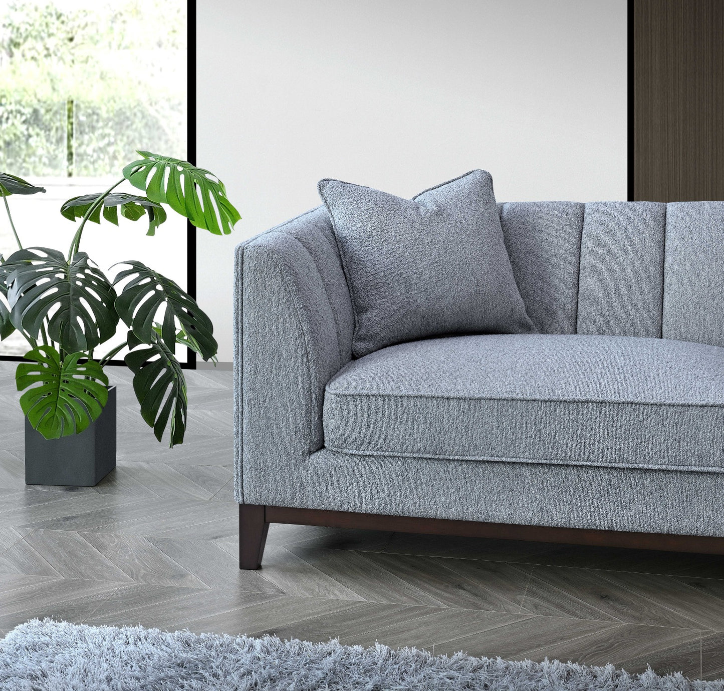 ALUXO COOPER 3-SEATER SOFA IN DOLPHIN BOUCLE