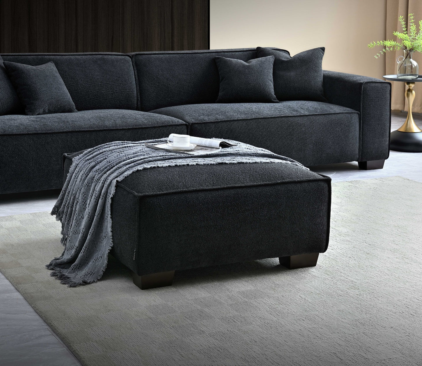 ALUXO DAKOTA 4-SEATER SOFA IN MIDNIGHT BOUCLE