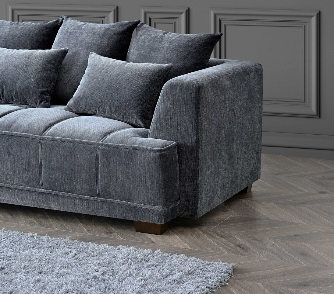 ALUXO GRAMERCY SOFA RANGE IN STEEL VELVET