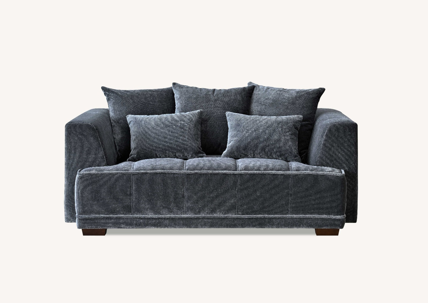 ALUXO GRAMERCY SOFA RANGE IN STEEL VELVET