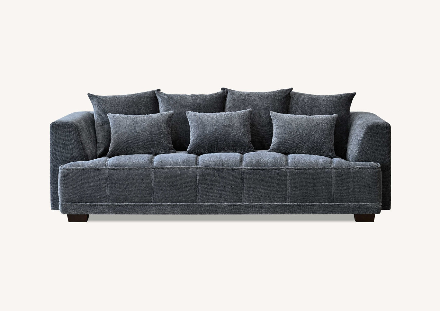 ALUXO GRAMERCY SOFA RANGE IN STEEL VELVET