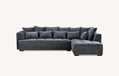 ALUXO GRAMERCY SOFA RANGE IN STEEL VELVET