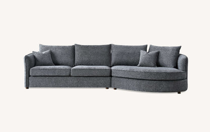 ALUXO RUBIN CORNER SOFA IN CHARCOAL BOCULE