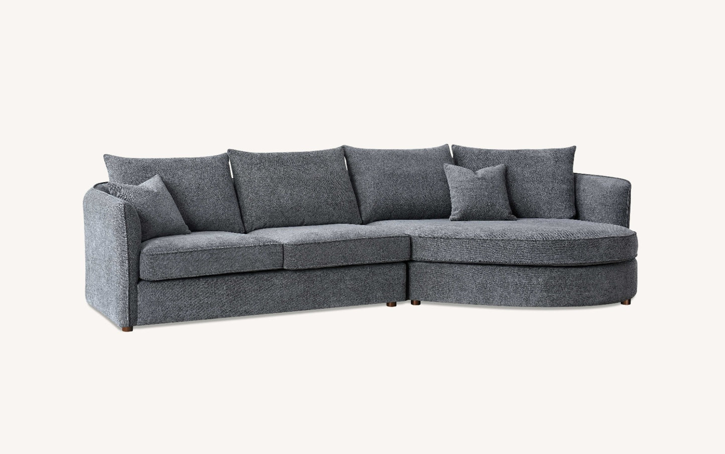 ALUXO RUBIN CORNER SOFA IN CHARCOAL BOCULE