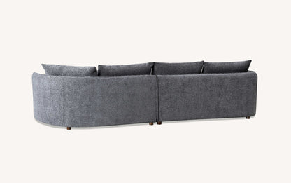 ALUXO RUBIN CORNER SOFA IN CHARCOAL BOCULE