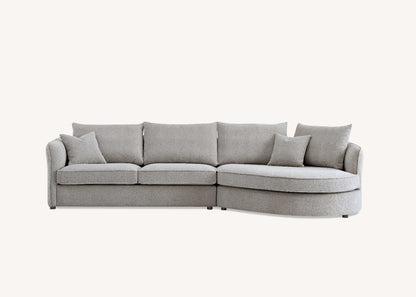 ALUXO RUBIN CORNER SOFA IN PEBBLE BOCULE