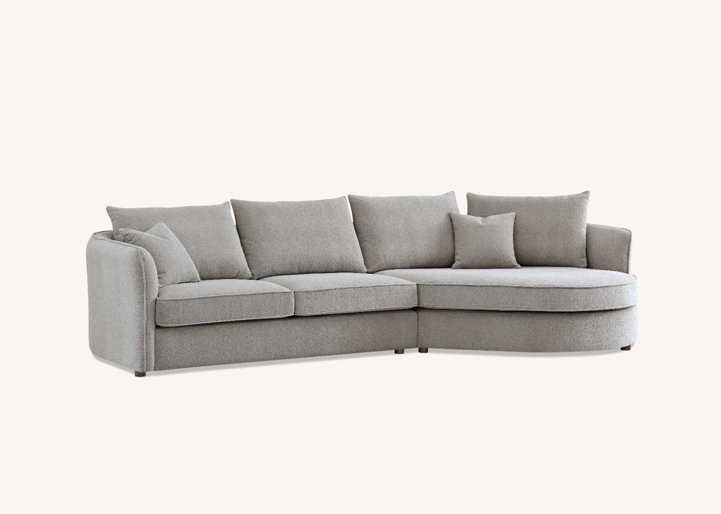 ALUXO RUBIN CORNER SOFA IN PEBBLE BOCULE