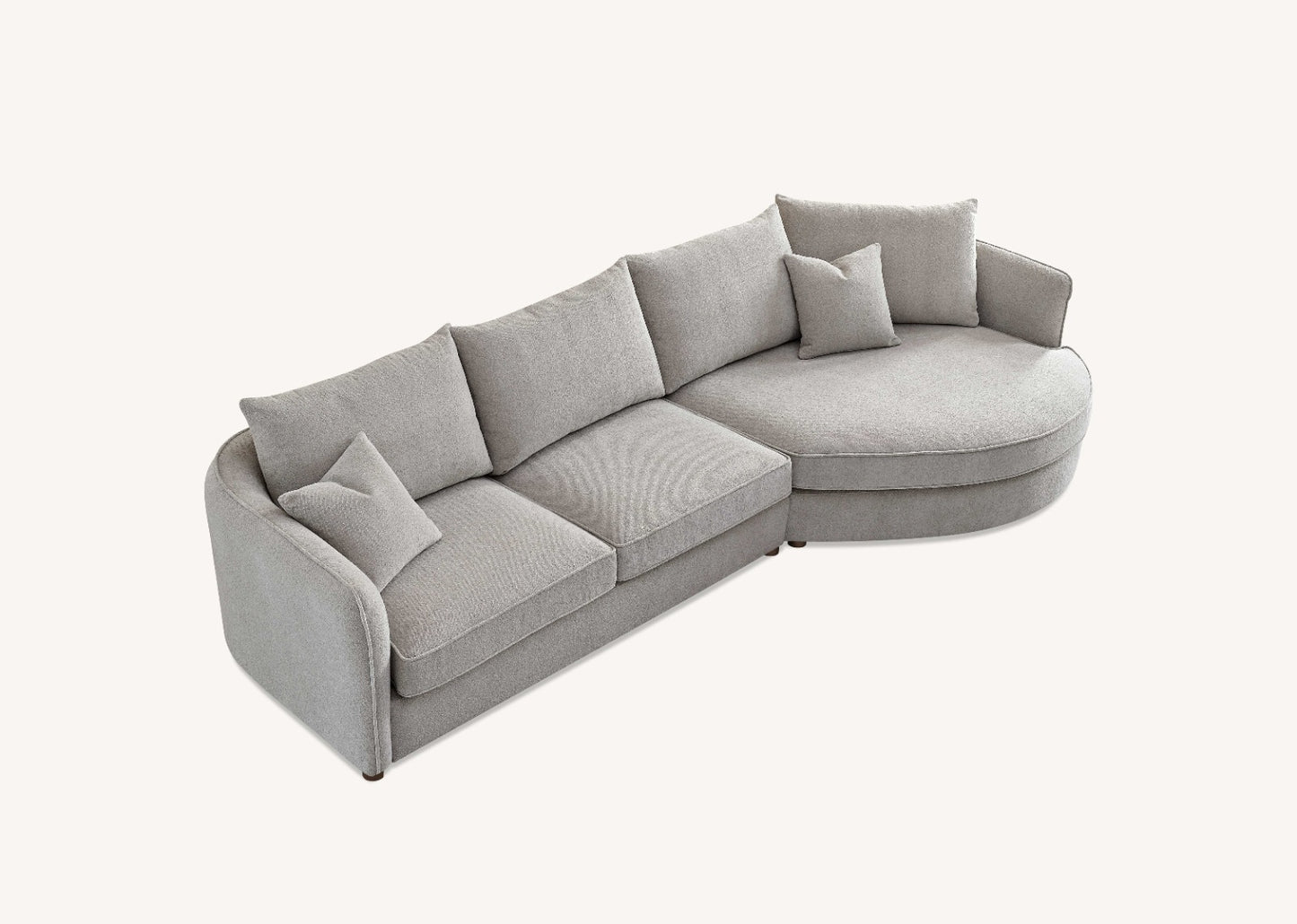 ALUXO RUBIN CORNER SOFA IN PEBBLE BOCULE