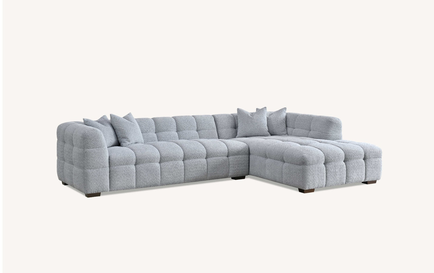 ALUXO TRIBECA SOFA RANGE IN PEARL BOUCLE