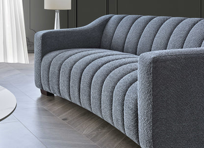 ALUXO ASTORIA 3 SEATER SOFA IN IRON BOUCLE